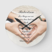 Christelijke Schrift Huwelijksfoto Ronde Klok (Voorkant)