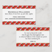 CHRISTELIJKE Schrift Johannes 3:16 ROOD Visitekaartje (Voorkant / Achterkant)