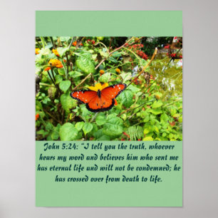 Christelijke Schrift Johannes 5:24 Poster