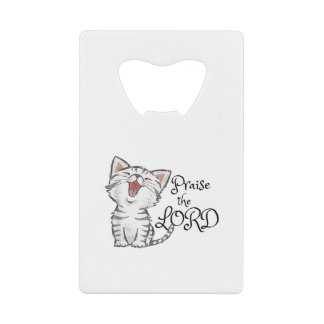 Christelijke schriftuur cadeau met knuffel kat, Pr Kredietkaart Flessenopener