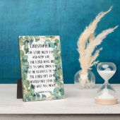 Christelijke scriptie die Eucalyptus Greenery bind Fotoplaat (Zijkant)