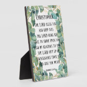 Christelijke scriptie die Eucalyptus Greenery bind Fotoplaat (Zijkant)