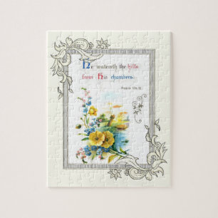 Christelijke scripts en bloemen legpuzzel