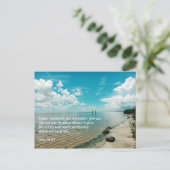 Christelijke Scriptsky Water Peace Afraid Aankondigingskaart (Staand voorkant)