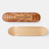  Christelijke skateboards met koperkruis (Horizontaal)