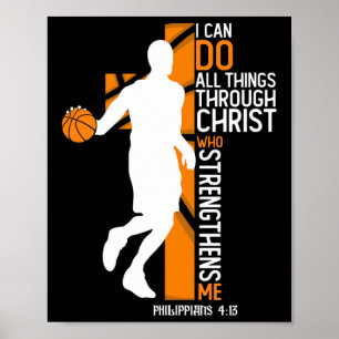 Christelijke Sketll Cross Ik kan alle dingen doen Poster