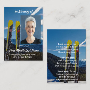 Christelijke Skiën Skiloper Aandenken  Visitekaartje