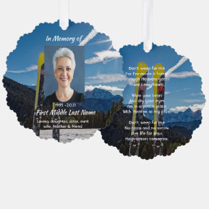 Christelijke Skiër Herinnering Ornament Kaart