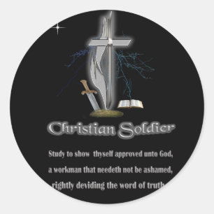 Christelijke soldaten merchandising ronde sticker