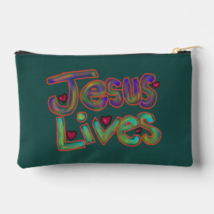 Christelijke spreuk ‘Jezus leeft’ groen Etui