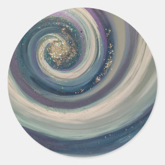 Christelijke Sticker Abstracte aanbidding Art Blue