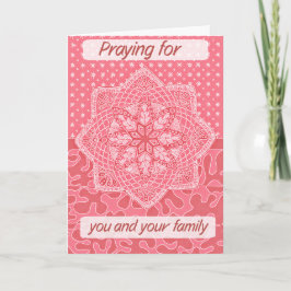 Christelijke Sympathy Card Roze Doodle Design Bedankkaart