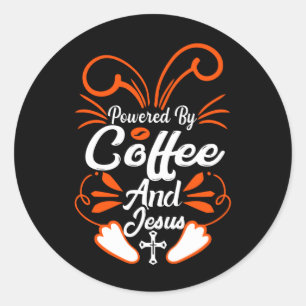 Christelijke T-Shirten, koffie en Jezus Shirt Ronde Sticker