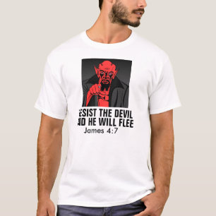 Christelijke T-shirts, weerstand tegen de duivel, T-shirt