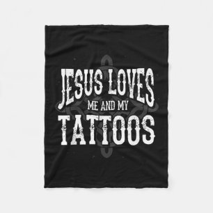 Christelijke Tattoo artiest Tatted Jesus houdt van Fleece Deken