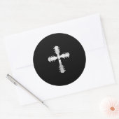 Christelijke team gitaarkruis ronde sticker (Envelop)