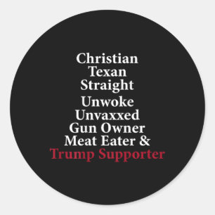Christelijke Texaanse Straight Ontwaakt Pistool Ei Ronde Sticker