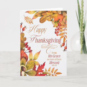 Christelijke Thanksgiving herfst Blessings Scripti Feestdagen Kaart