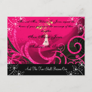 Christelijke Trouwkaart Rasberry Cala Lily Uitnodiging Briefkaart