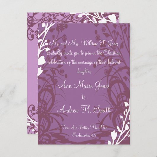 Christelijke uitnodiging tot Paars uitzending (Voorkant / Achterkant)