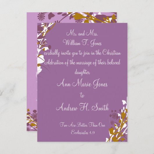 Christelijke uitnodiging tot Paars uitzending (Voorkant / Achterkant)