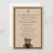 Christelijke uitnodiging voor Teddy Bear (Voorkant / Achterkant)