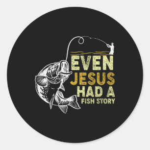 Christelijke vader Viste dat Jezus een vis had Ronde Sticker