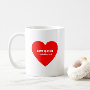 Christelijke Valentijnsdag van geschulpte harthelf Koffiemok