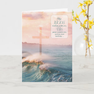 Christelijke Verjaardag Oceaan Golven Gods Wijshei Kaart