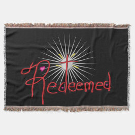 Christelijke 'Verlost' Cross Hearts Zwart Deken