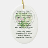 Christelijke viering van het leven Keepsake kolibr Keramisch Ornament (Achterkant)