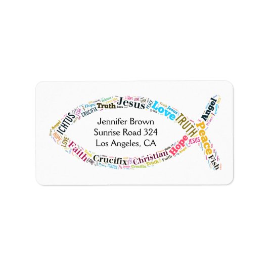 Christelijke vis | Hou van Jezus Etiket (Voorkant)