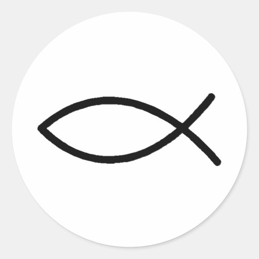 Christelijke vis ronde sticker (Voorkant)