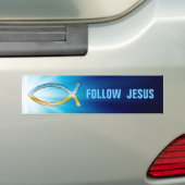 Christelijke vis | Volg Jezus Bumpersticker (Op auto)