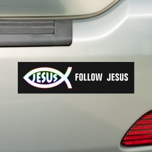 Christelijke vis | Volg Jezus Bumpersticker (Op auto)