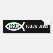 Christelijke vis | Volg Jezus Bumpersticker (Voorkant)