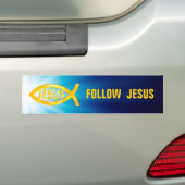 Christelijke vis | Volg Jezus Bumpersticker (Op auto)
