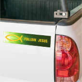 Christelijke vis | Volg Jezus Bumpersticker (Op Truck)