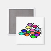 Christelijke vissymbolen - Rainbow - Magneet (Voorkant / Achterkant)