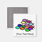 Christelijke vissymbolen - Rainbow - Magneet (Voorkant / Achterkant)