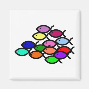 Christelijke vissymbolen - Regenboogschool - Magneet