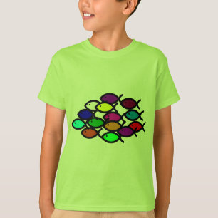 Christelijke vissymbolen - Regenboogschool - T-shirt
