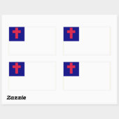 Christelijke vlag rechthoekige sticker (Vel)