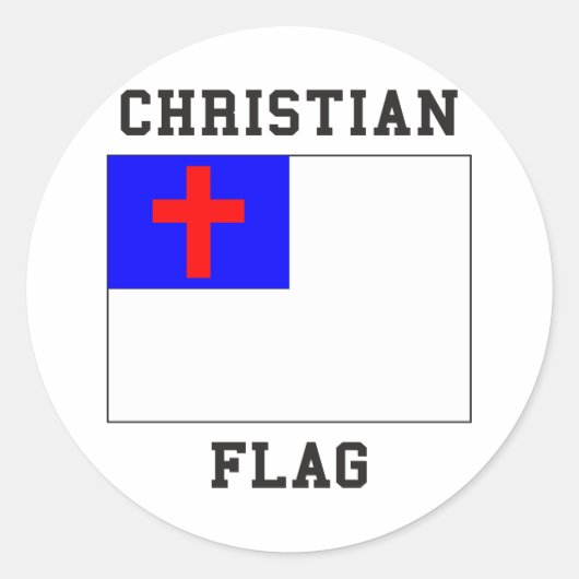 Christelijke vlag ronde sticker (Voorkant)