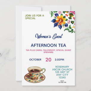 Christelijke vrouwen Fellowship Tea Invitation Kaart