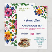Christelijke vrouwen Fellowship Tea Invitation Kaart (Voorkant / Achterkant)