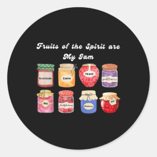Christelijke vrucht van de Geest is mijn Jam Bible Ronde Sticker