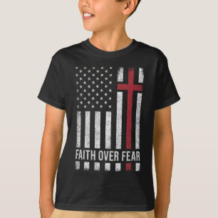 Christelijke VS VS Vlag Amerikaanse Christus geloo T-shirt