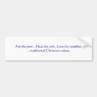 Christelijke waardes: Bumber sticker (blauwe versi