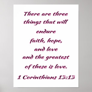 Christelijke Wall Art Faith, Hope and Love Poster